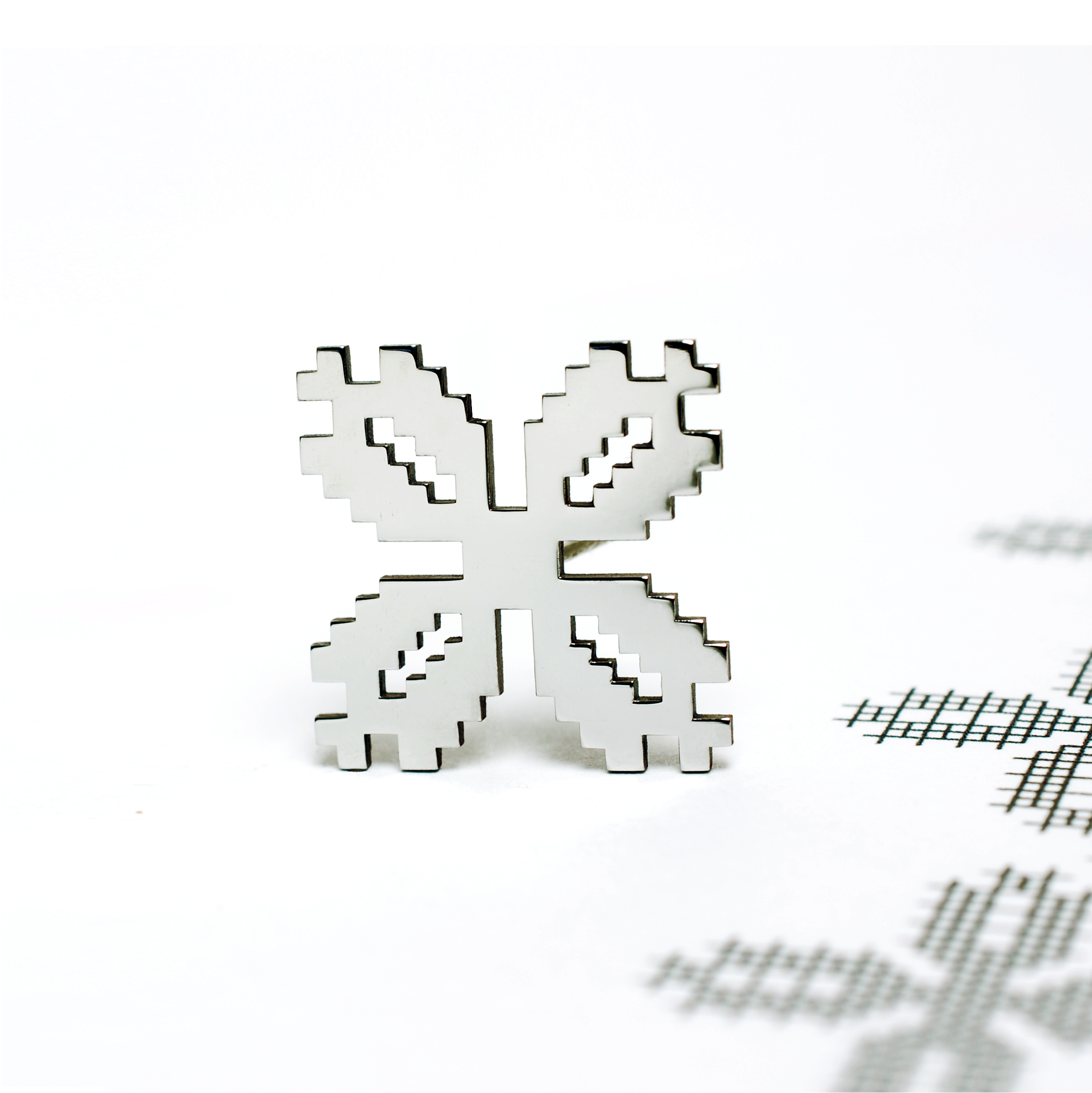 Cross Stitch Pixel Series -Cross Brooch