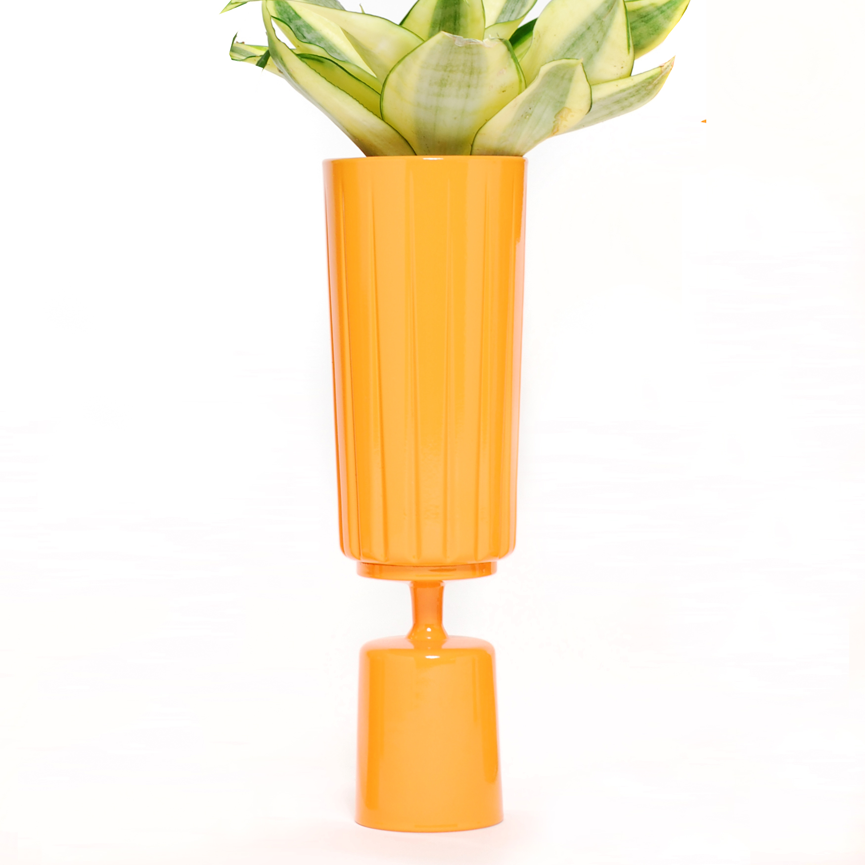 Orange Tall Top Double Stack Planter